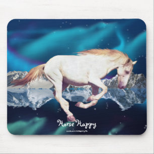 Tapis De Souris Mousepad blanc pour amateurs de chevaux et d'Auror