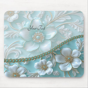 Tapis De Souris Mousepad blanc turquoise