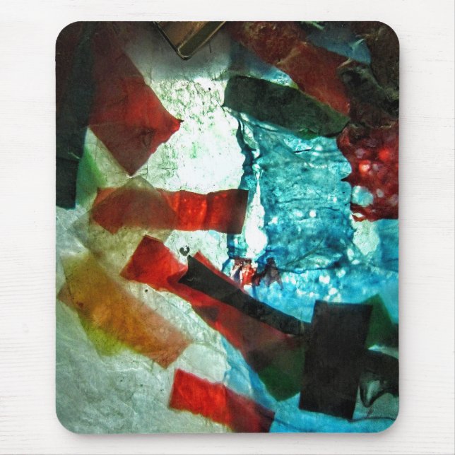 Tapis De Souris Mousepad bleu abstrait, Bonheur bleu cadeau (Devant)