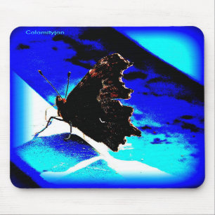 Tapis De Souris mousepad bleu de papillon, Calamityjan