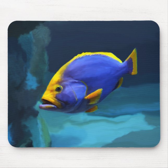 Tapis De Souris Mousepad bleu de poissons (Devant)