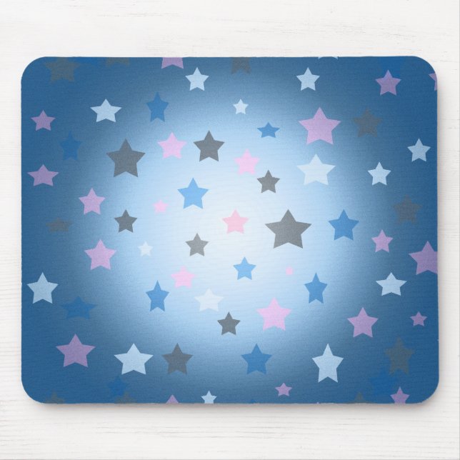 Tapis De Souris Mousepad bleu et rose de profil sous convention (Devant)