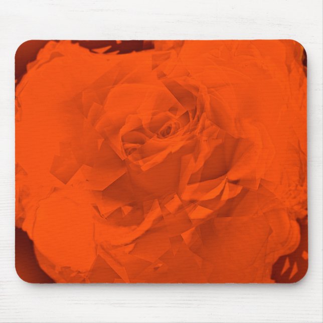Tapis De Souris Mousepad Bloomed Rose Orange Chaud (Devant)