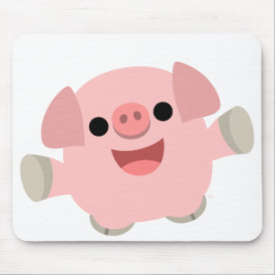 Tapis De Souris Mousepad câlin de porc de bande dessinée
