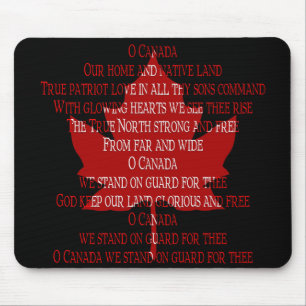Tapis De Souris Mousepad Canada Anthem Mousepad Canada Maple Leaf