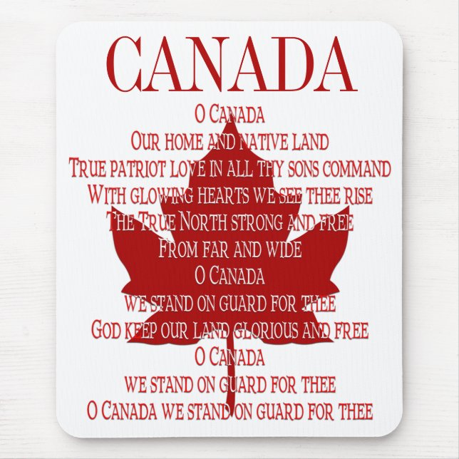 Tapis De Souris Mousepad Canada Anthem Mousepad Canada Maple Leaf  (Devant)