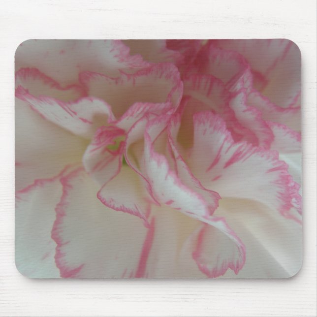 Tapis De Souris Mousepad carnation blanche et rose (Devant)