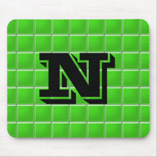 Tapis De Souris Mousepad - Carreaux verts avec lettre