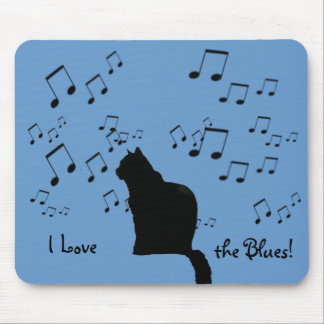 Tapis De Souris Mousepad - Chat noir blues