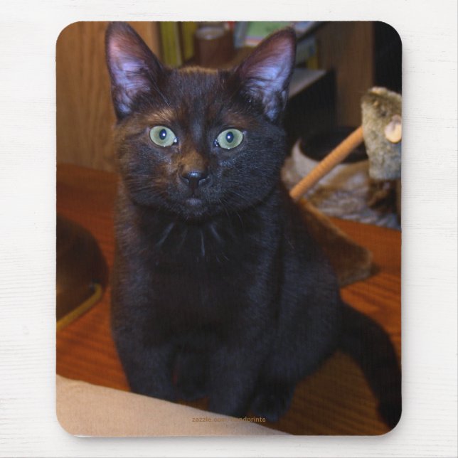 Tapis De Souris Mousepad chat noir mignon (Devant)
