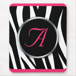 Tapis De Souris Mousepad chic de monogramme de rose de baie