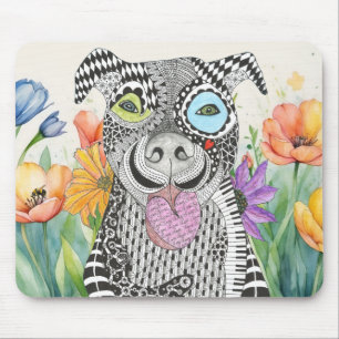 Tapis De Souris Mousepad, chien Pitbull mignon