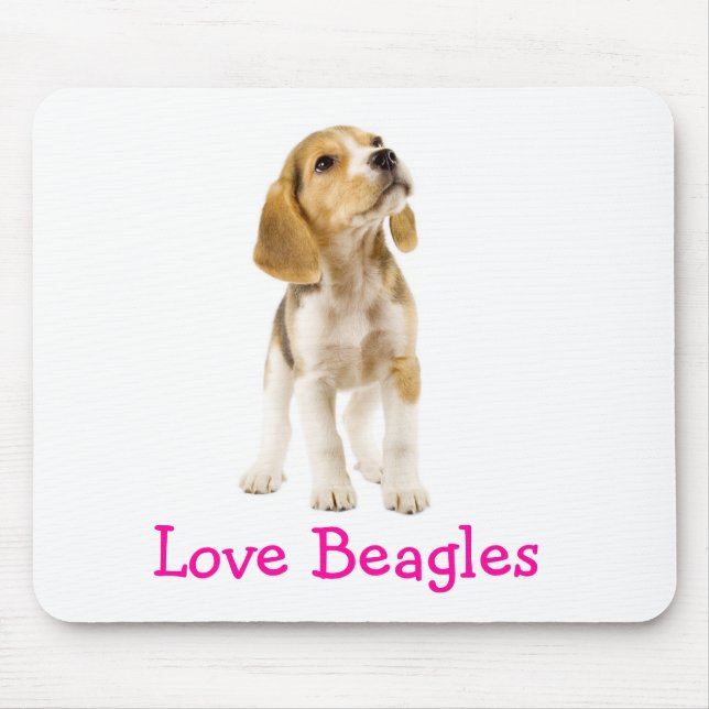 Tapis De Souris Mousepad, chiot Beagle amoureux (Devant)