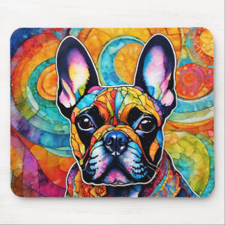 Tapis De Souris Mousepad coloré français mignon Bulldog "Frenchie"