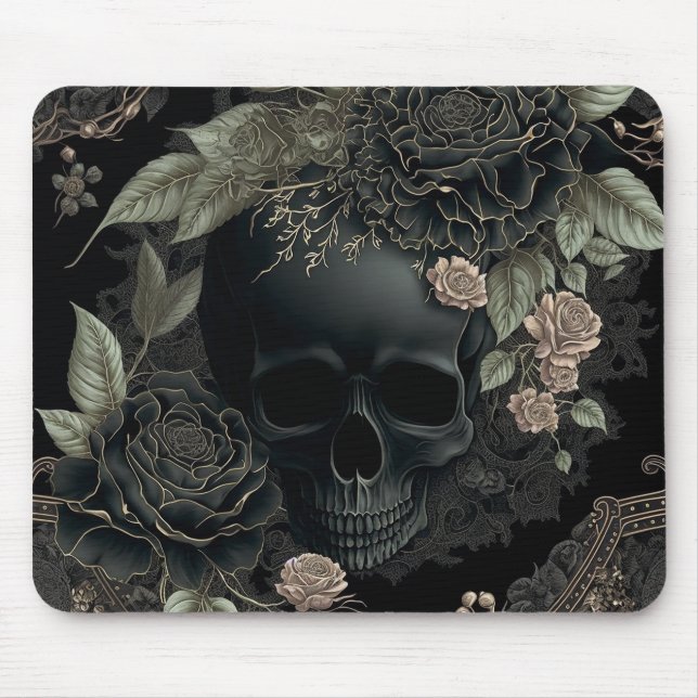 Tapis De Souris Mousepad crâne floral (Devant)