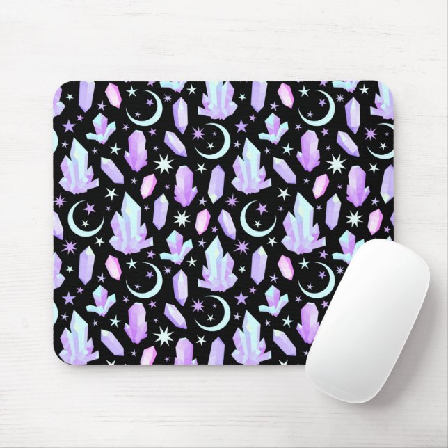 Tapis De Souris Mousepad "Crystals and Moons" (Avec souris)