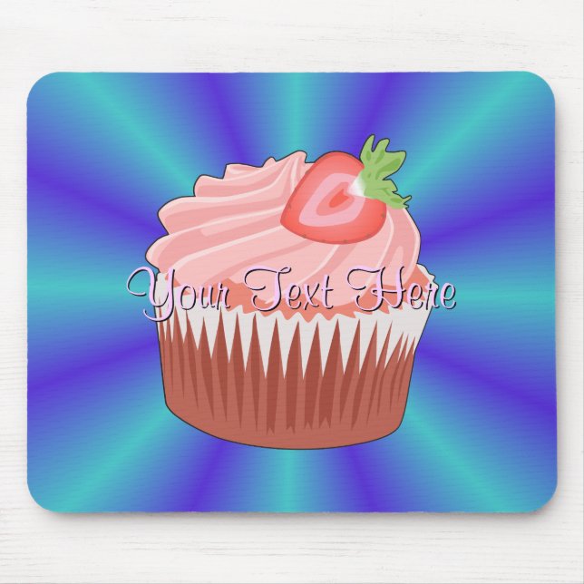 Tapis De Souris Mousepad Cupcake aux fraises (Devant)