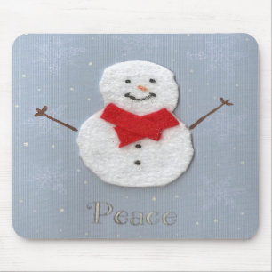 Tapis De Souris Mousepad de bonhomme de neige de paix