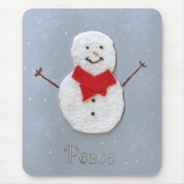 Tapis De Souris Mousepad de bonhomme de neige de paix (Devant)