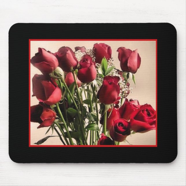 Tapis De Souris mousepad de boquet de roses rouges (Devant)