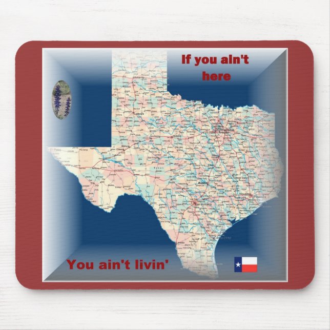Tapis De Souris mousepad de carte du Texas (Devant)
