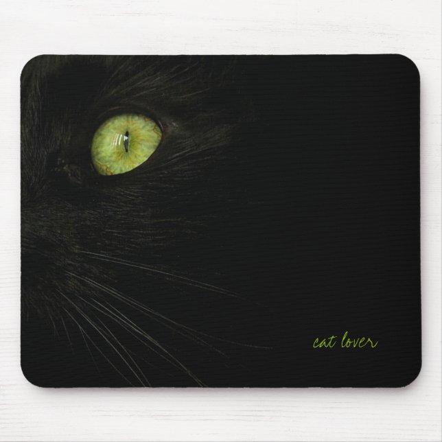 Tapis De Souris Mousepad de chat noir (Devant)