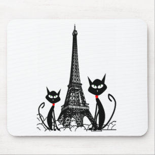 Tapis De Souris mousepad de chats de Tour Eiffel