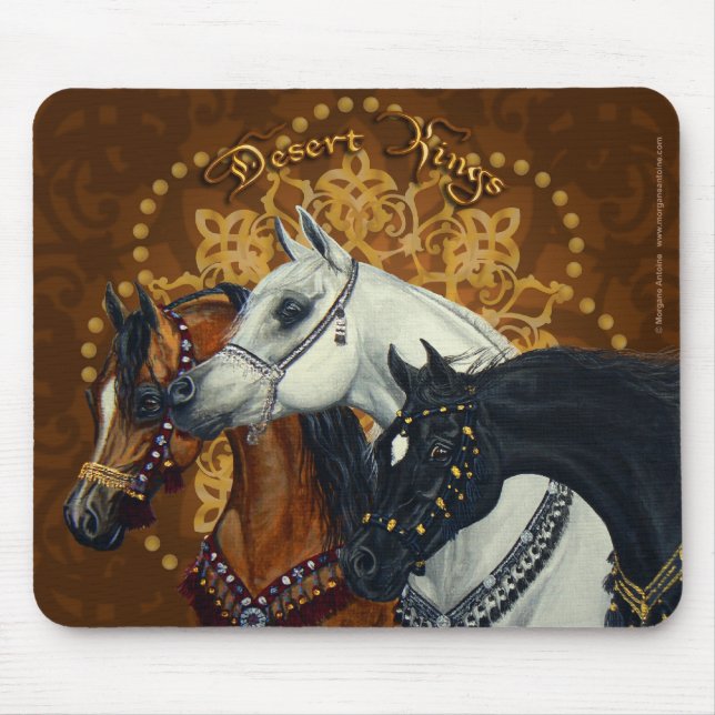 Tapis De Souris Mousepad de chevaux des Rois Arabian de désert (Devant)