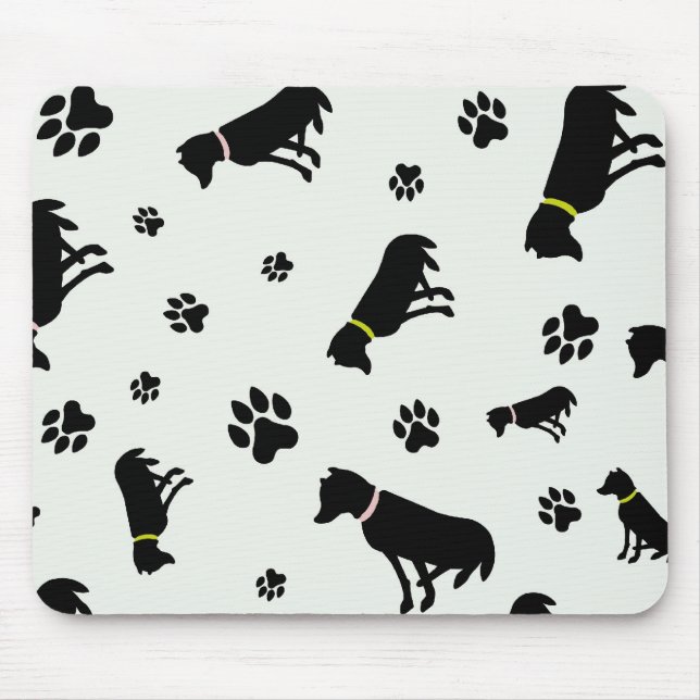 Tapis De Souris mousepad de chiens et d'empreintes de pas (Devant)