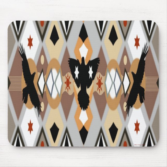 Tapis De Souris Mousepad de corbeau amérindien (Devant)