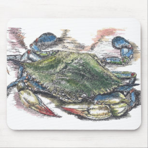 Tapis De Souris Mousepad de crabe bleu