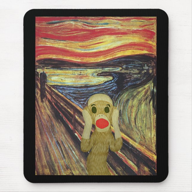 Tapis De Souris Mousepad de cri perçant de singe de chaussette (Devant)