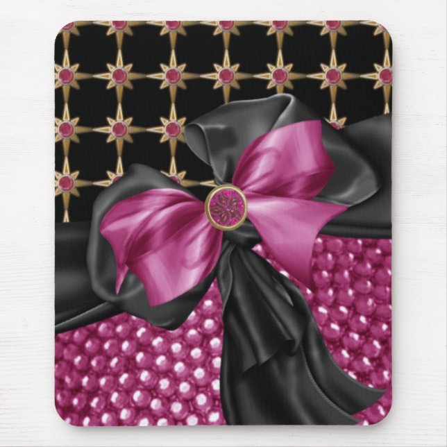 Tapis De Souris mousepad de faux fleurie, orné de bijoux et de (Devant)