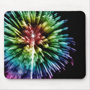 Tapis De Souris Mousepad de feux d'artifice d'arc-en-ciel
