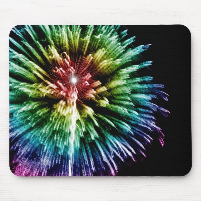 Tapis De Souris Mousepad de feux d'artifice d'arc-en-ciel (Devant)