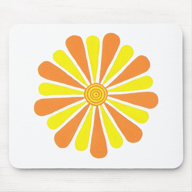 Tapis De Souris Mousepad de fleur de soleil orange et jaune (Devant)