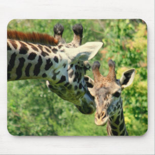 Tapis De Souris mousepad de girafe de maman et de bébé