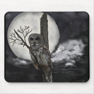 Tapis De Souris Mousepad de hibou de barde en ciel nocturne