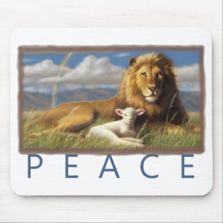 Tapis De Souris Mousepad de lion et d'agneau de paix