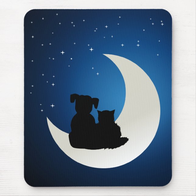 Tapis De Souris Mousepad de meilleurs amis chat et de chien (Devant)