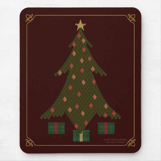 Tapis De Souris Mousepad de Noël doré (Devant)