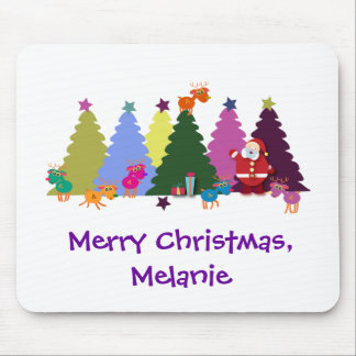 Tapis De Souris Mousepad de Noël : Père Noël et ses rennes