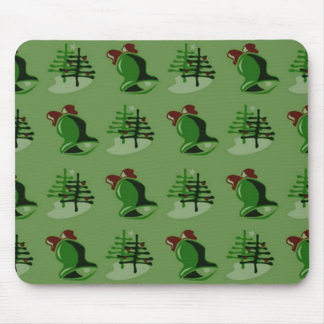 Tapis De Souris Mousepad de Noël vert (Devant)