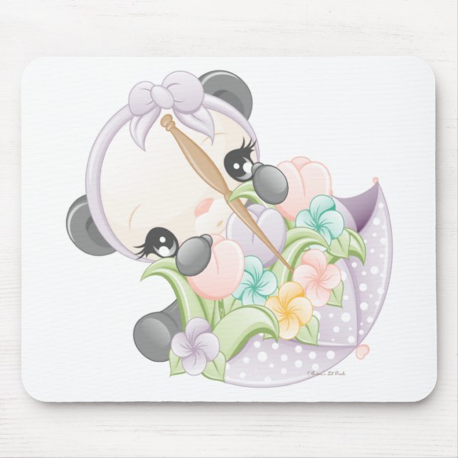 Tapis De Souris Mousepad de panda de pêches (Devant)