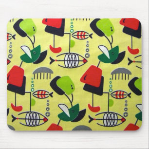 Tapis De Souris Mousepad de poisson atomique moderne du milieu du 