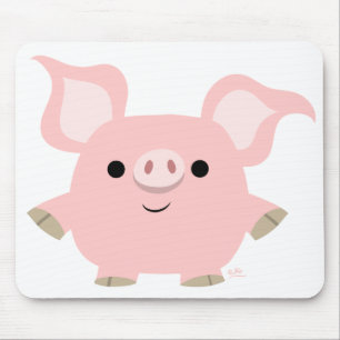 Tapis De Souris Mousepad de porc de bande dessinée de petit