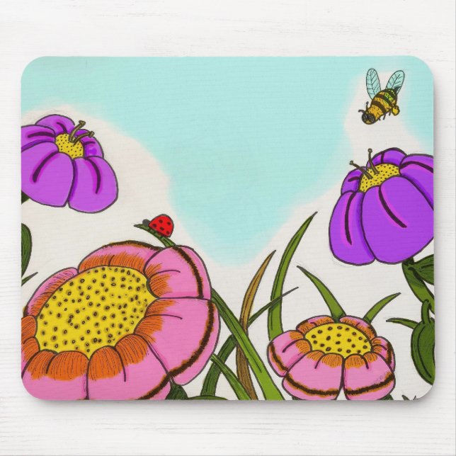 Tapis De Souris Mousepad de prairie de fleurs (Devant)