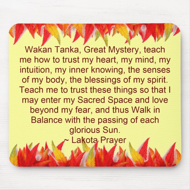 Tapis De Souris mousepad de prière de lakota (Devant)