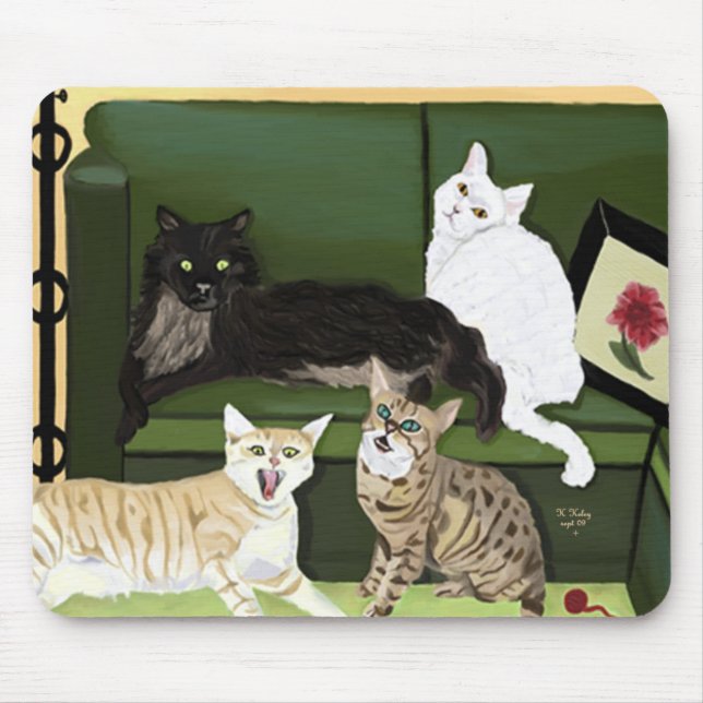 Tapis De Souris Mousepad de quatre le peu de pumas (Devant)