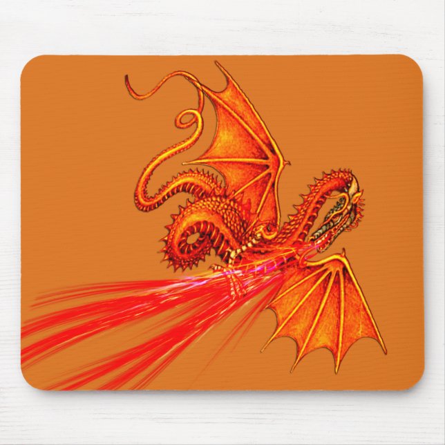 Tapis De Souris Mousepad de respiration de dragon du feu (Devant)